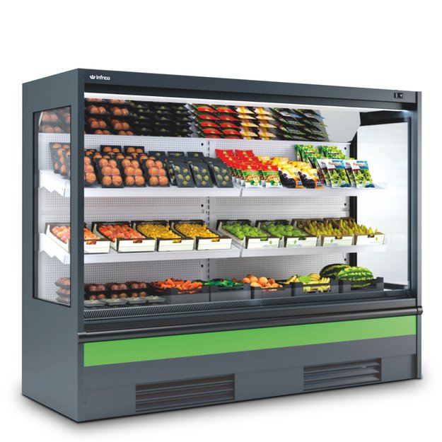 Open-front multideck refrigerator INFRICO Munich MS25 PC M1 – 2580 × 685 × 2000 mm