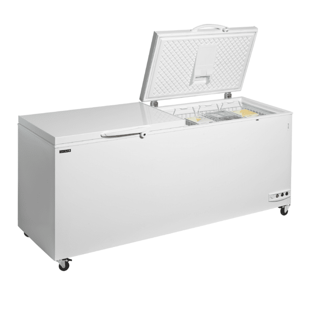 Chest freezer with two-piece lid CF701 SL