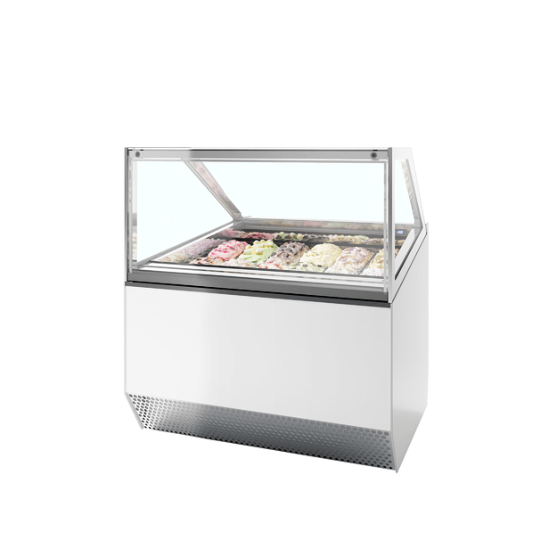 Professional  ventilated scoop ice cream display with flat glass MILLENNIUM ST12