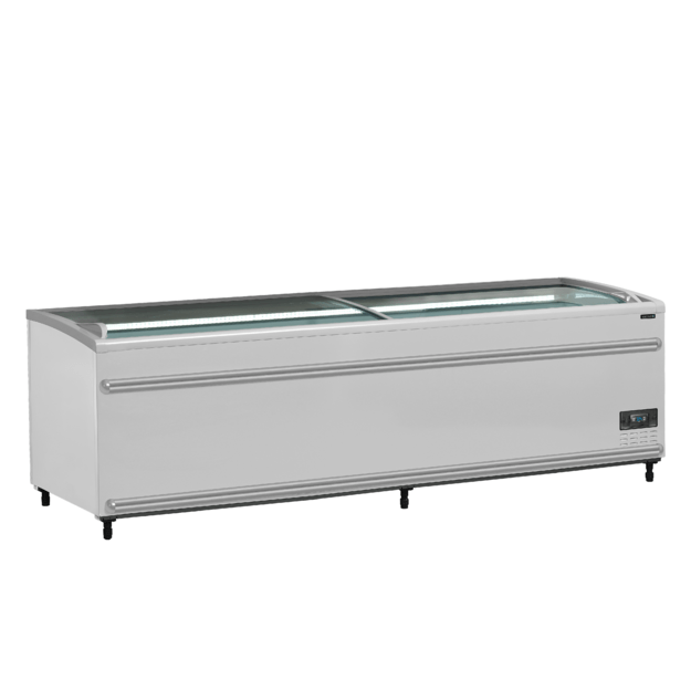 Supermarket cooler / freezer with curved glass for full visibility SFI250-CF VS