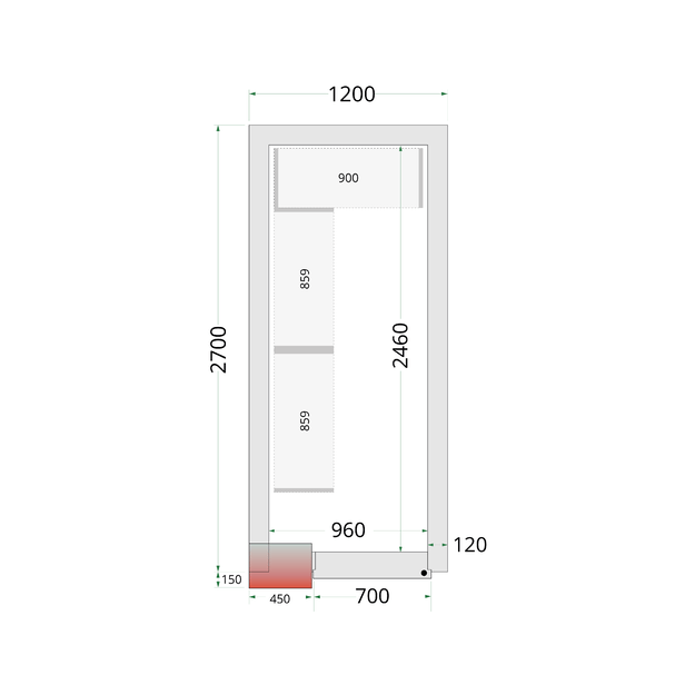 Cold room panels with 120 mm insulation CR 120x270x220