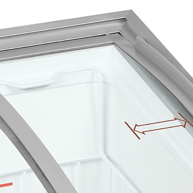 Chest freezer with curved sliding glass lids IC101SCEB LED