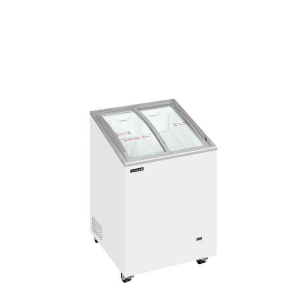 Chest freezer with curved sliding glass lids IC101SCEB LED