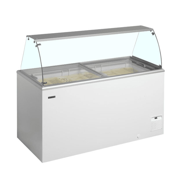 Sveriamų ledų vitrina 12 × 5 l plastikiniams indams IDA500-W1+