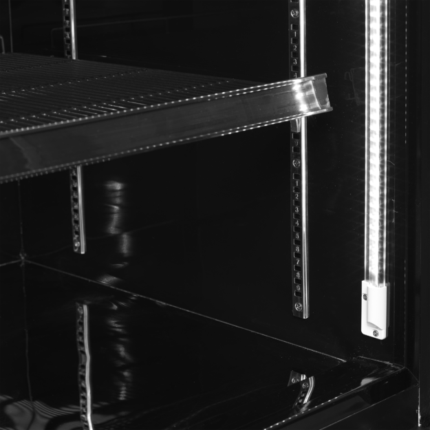 Black display freezer with adjustable shelves Atom Maxi F2DBB