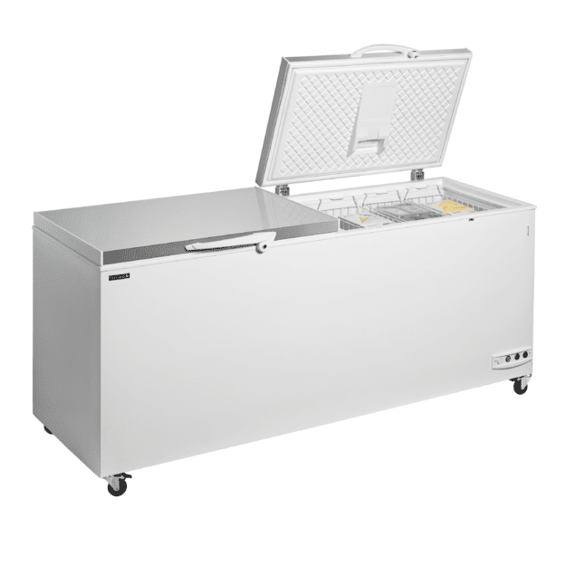 Chest freezer with two-piece lid CF701S SL
