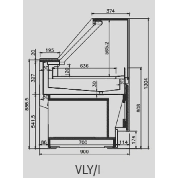 Konditerinė šaldymo vitrina INFRICO VLY9 – 998 mm, LYON