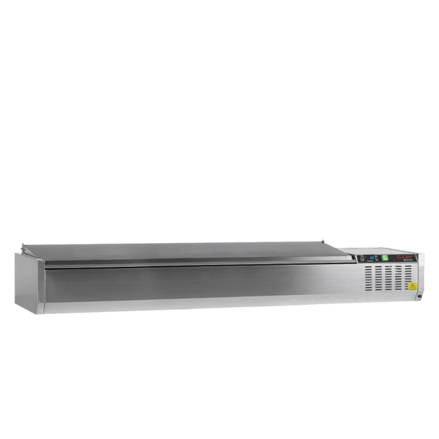 Refrigerated stainless steel topping unit with lid GVC33-200 S/S