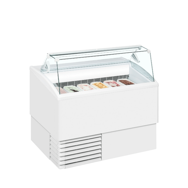 Scoop ice cream freezer with flat glass sneezeguard ISETTA 6ST 1