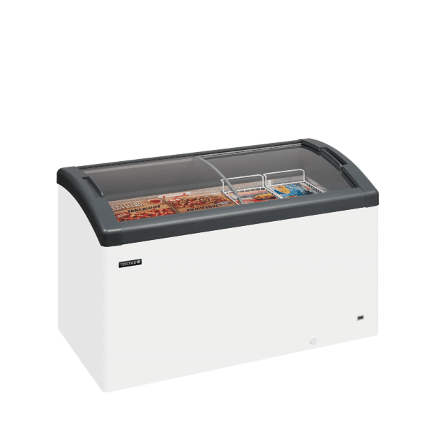 Chest freezer with curved sliding glass lids FOCUS 131