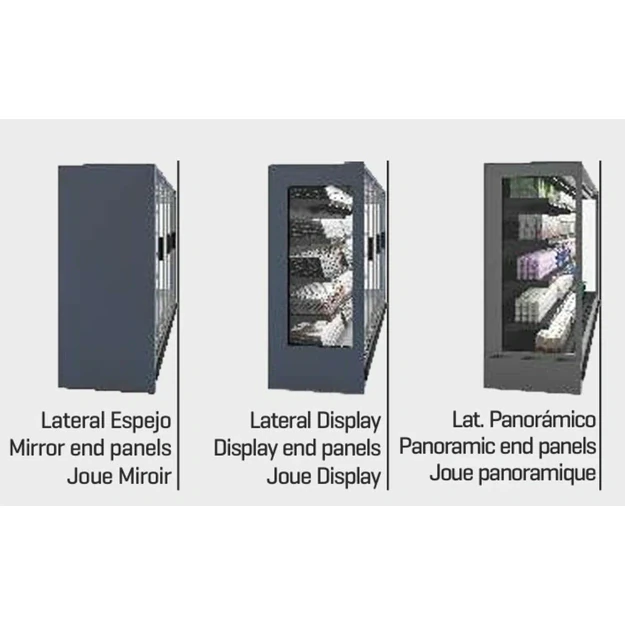 High-capacity glass-door multideck INFRICO Detroit ML12 DGU22 M1 – 1330 × 885 × 2480 mm