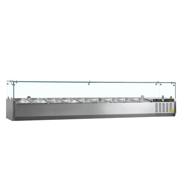 Šaldoma ingredientų vitrina GN 1/3 su stiklo apsauga GVC38-200