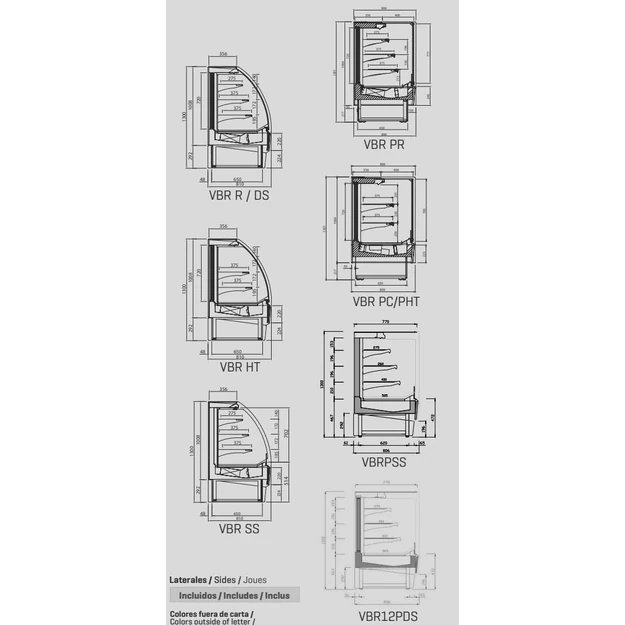Konditerinė šaldymo vitrina INFRICO VBR9R – 978 mm, ÁMBAR