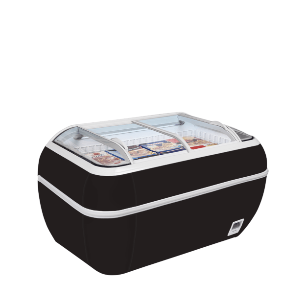 Supermarket freezer in need of less floorspace TWIN HEAD B-F