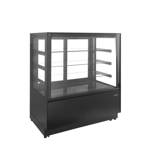 Refrigerated display counter with flat glass structure PDA3-CTF120B-1