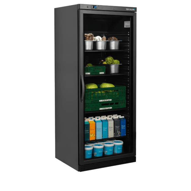 Black display cooler with GN2/1 shelves UR600BG