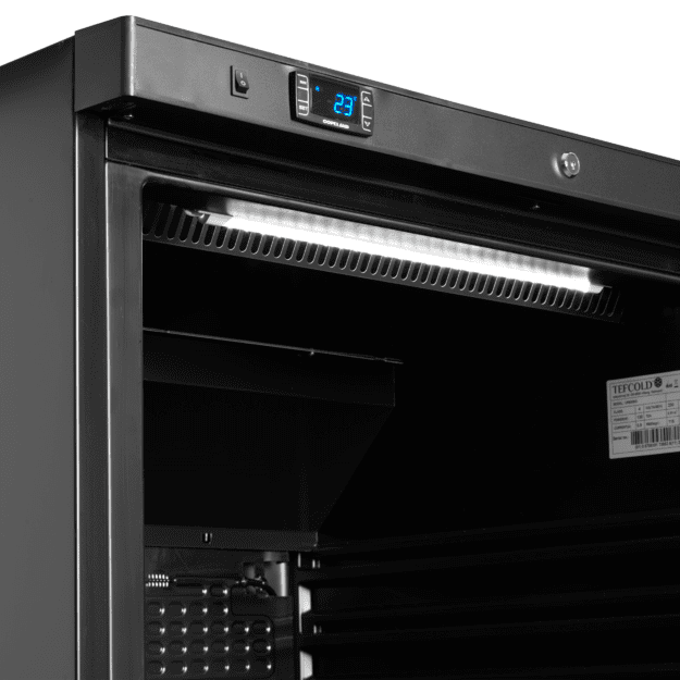 Black display cooler with GN2/1 shelves UR600BG