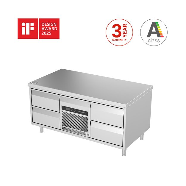 Novameta žemas šaldiklio stalas FP0-N226, 1300 × 700 × 650 mm