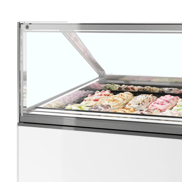 Professional 18 scoop ventilated ice cream display with flat glass MILLENNIUM ST18