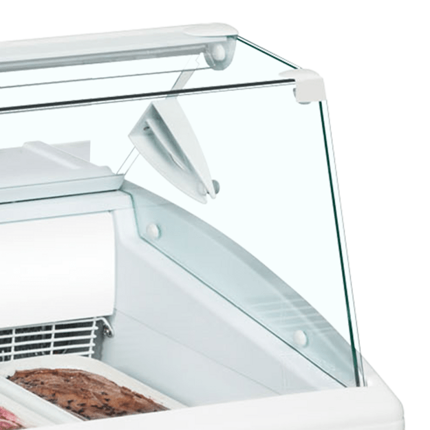 Scoop ice cream freezer with flat glass sneezeguard ISETTA 7ST 2