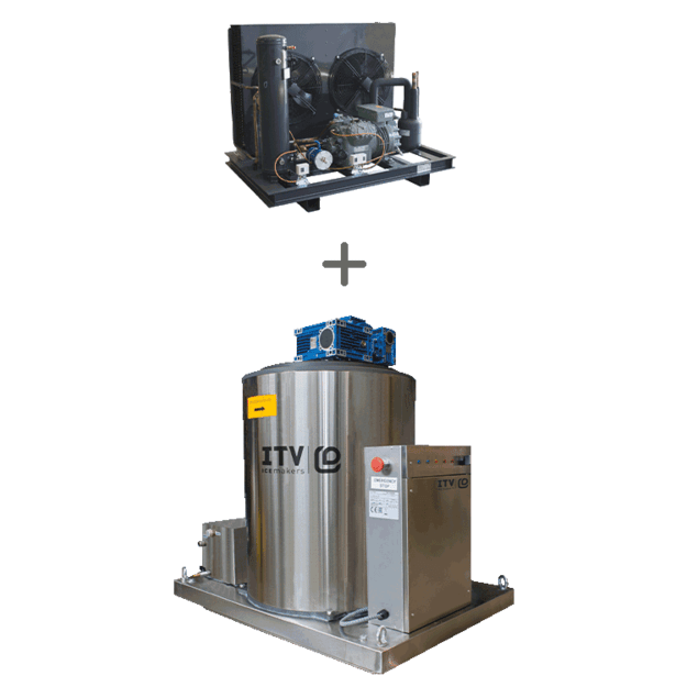 ITV SCALA 10 TN REMOTE - pramoninis 1,5-3 mm dribsnių ledo generatorius, 10000 kg/24 h