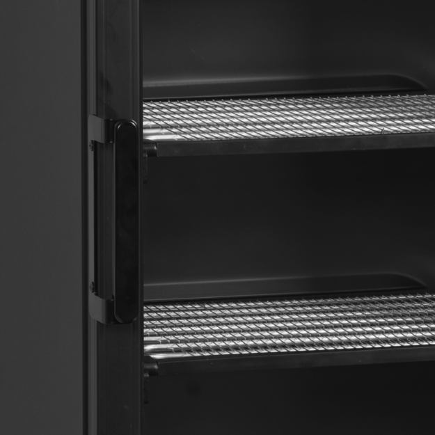 Black display freezer with canopy and a heated glass door  UFSC371GCP Black