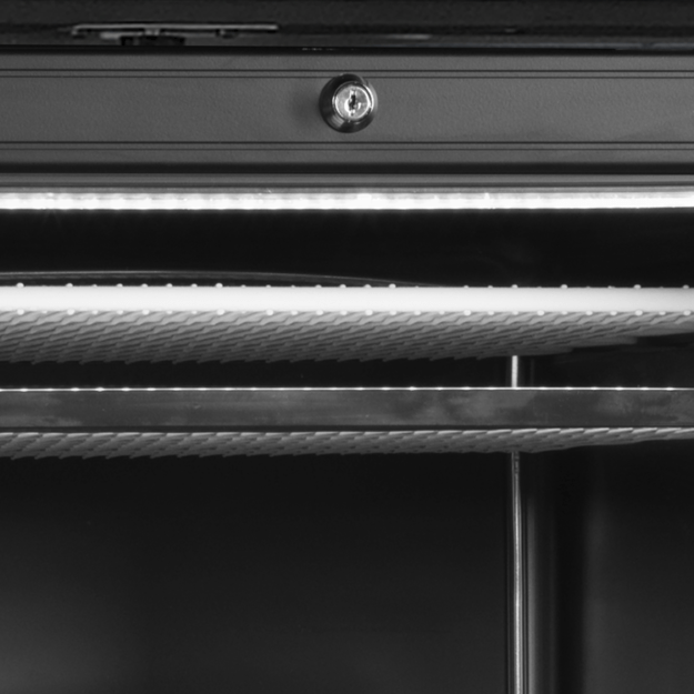 Black display freezer with canopy and a heated glass door  UFSC371GCP Black