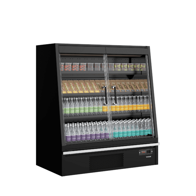Low-height multideck cooler with doors Galaxy+ GPL14FGD Black / DF