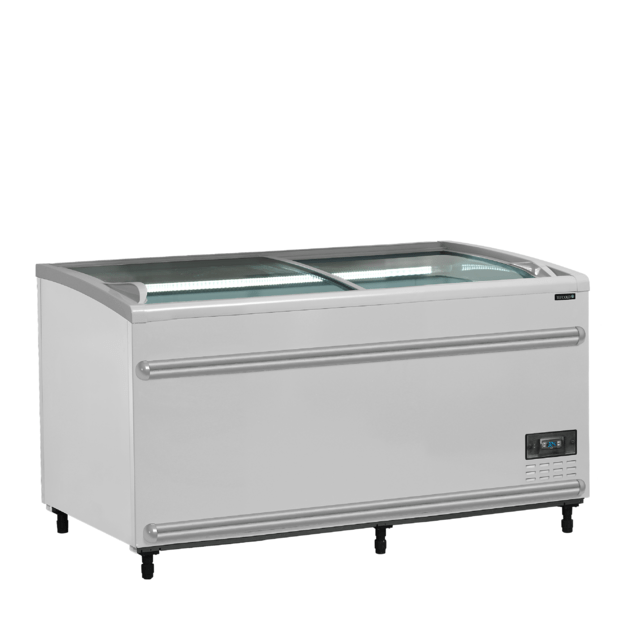 Supermarket cooler / freezer with curved glass for full visibility SFI145-CF VS