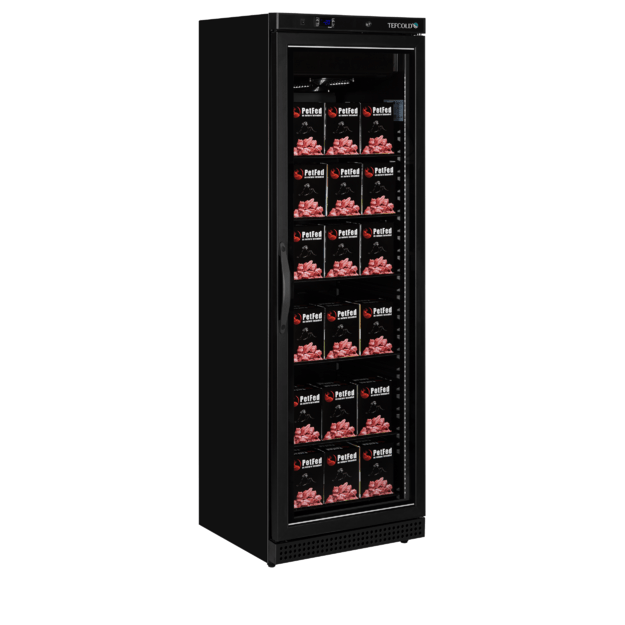 Black glass door display freezer UF400VGB 3