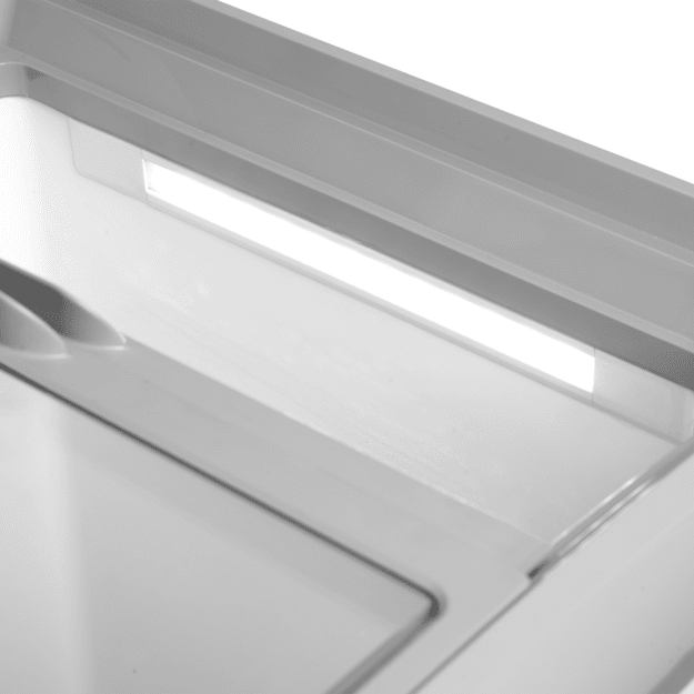 Elegant chest freezer with curved sliding glass lids IDC152-W1