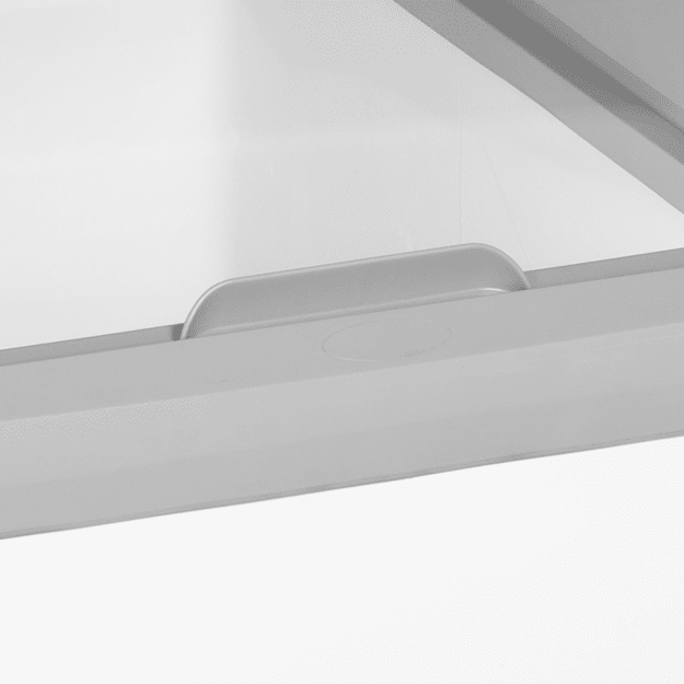 Elegant chest freezer with curved sliding glass lids IDC152-W1