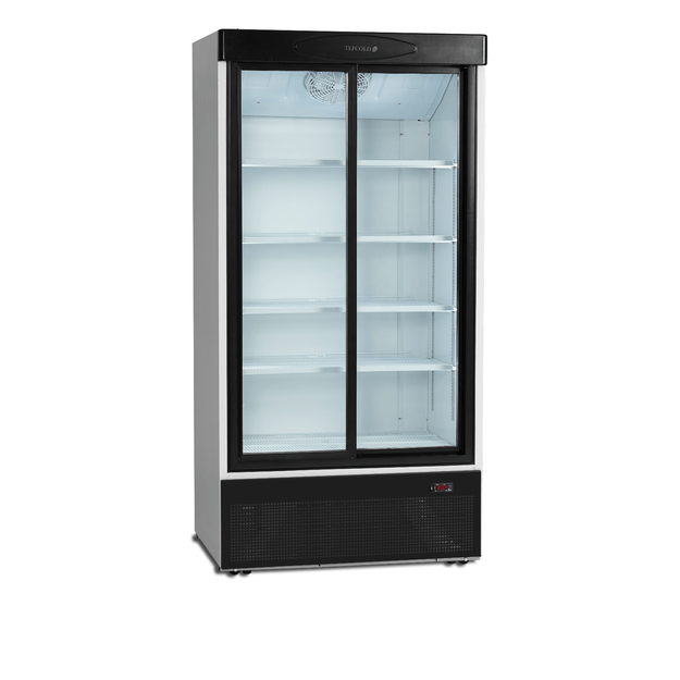 Dviejų durų vitrininis šaldytuvas su stumdomomis durimis FS1002S
