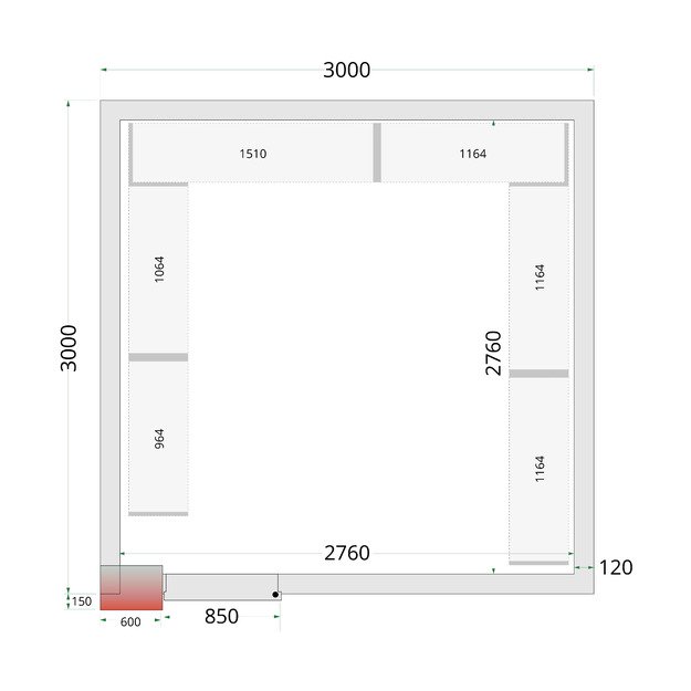 Šaldytuvas su 850 mm pločio durelėmis CRNF3030WD