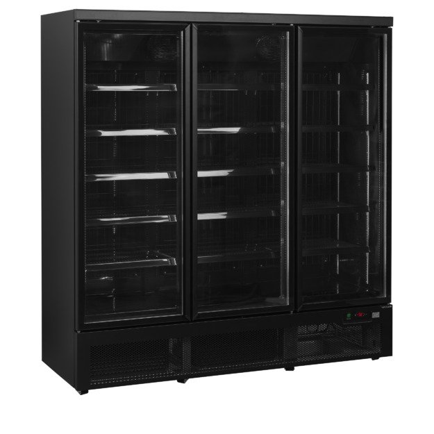 Black display freezer with adjustable shelves Atom Maxi F3DBB