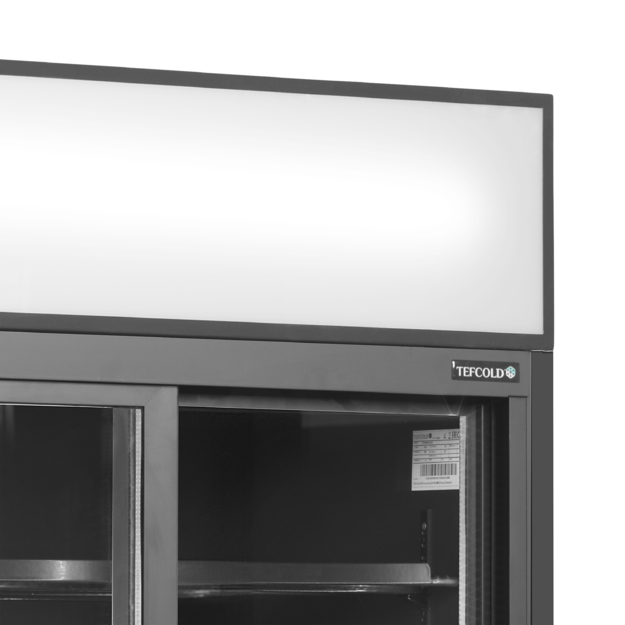 Black 2-door display cooler with canopy FSC891S Black