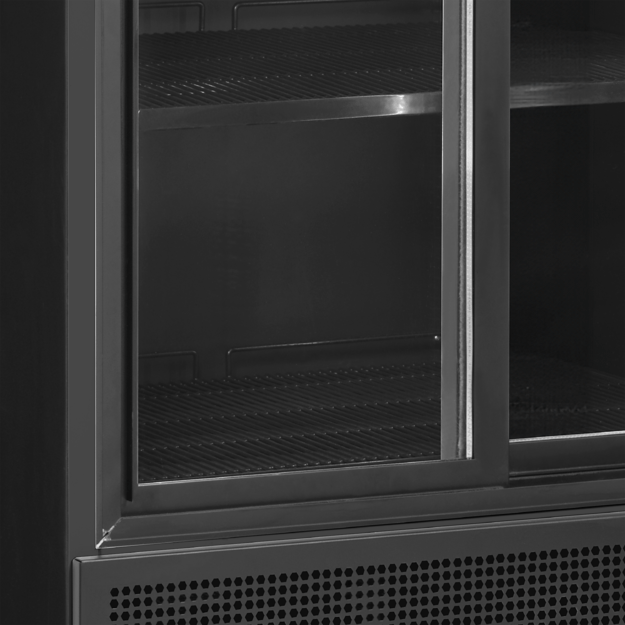 Black 2-door display cooler with canopy FSC891S Black