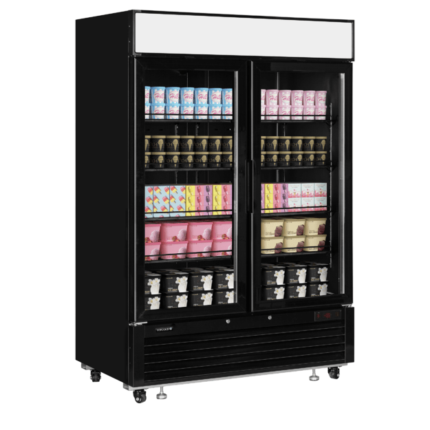 Elegant black display freezer with canopy LGF5000B