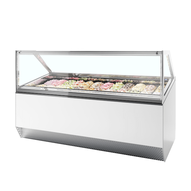 Professional 24 scoop ventilated ice cream display with flat glass MILLENNIUM ST24