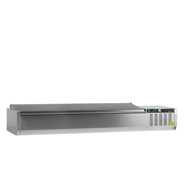 Refrigerated stainless steel topping unit with lid GVC38-180 S/S