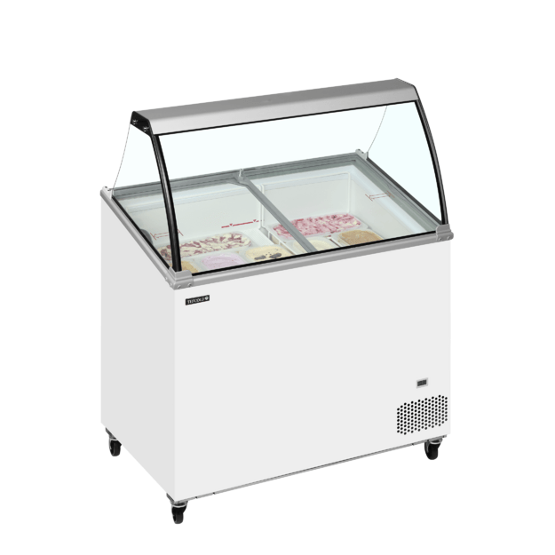Scoop ice cream freezer - angled and with serveover IC302SCE-SO 2