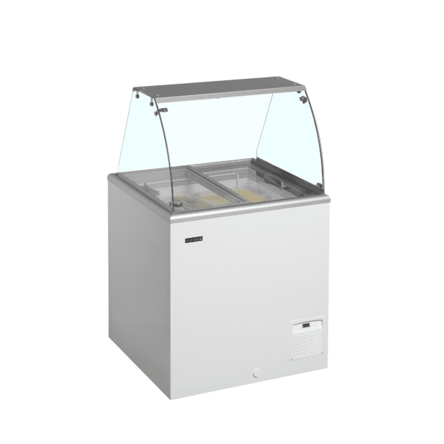 Sveriamų ledų vitrina 5 × 5 l + 1 × 2,5 l plastikiniams indams IDA200-W1+
