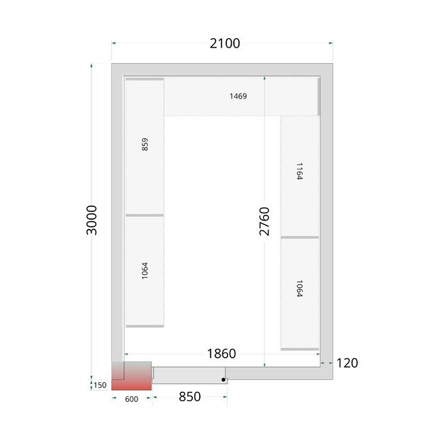 Šaldytuvas su 850 mm pločio durelėmis CRNF2130WD