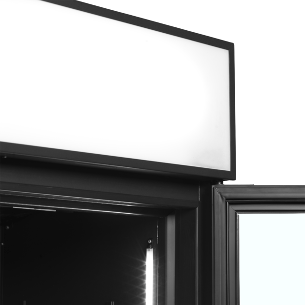 Black 2-door display cooler with canopy FSC1200H BLACK