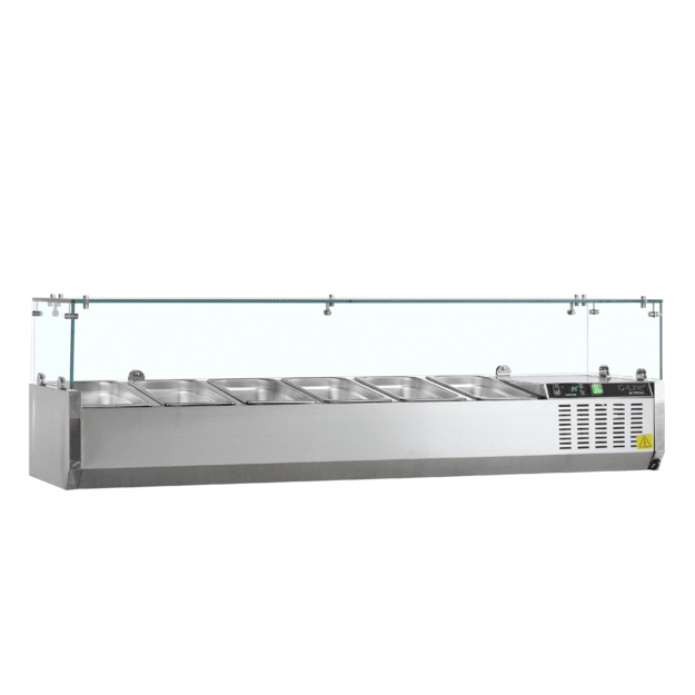 Šaldoma ingredientų vitrina GN 1/3 su stiklo apsauga GVC38-150
