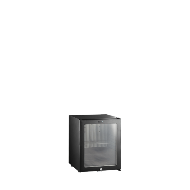 Black minibar fridge with glass door TM33G-1