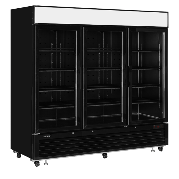 Elegant black display freezer with canopy LGF7500B