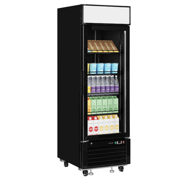 Elegant black display cooler with canopy LGC2500B