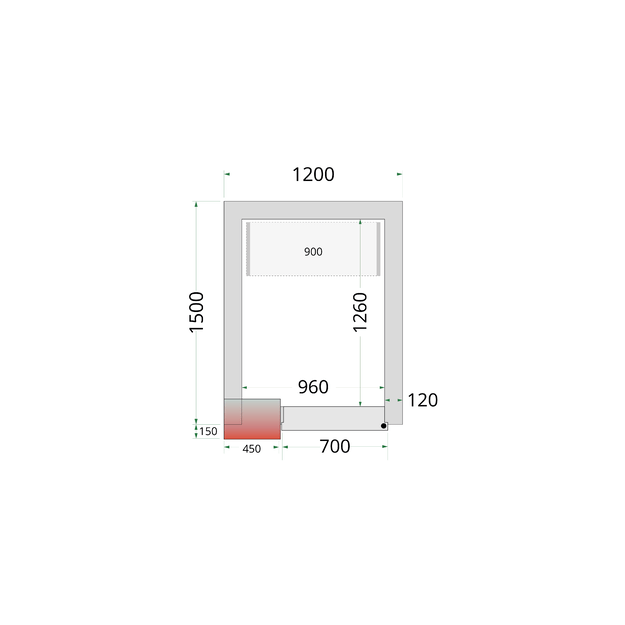 Cold room panels with 120 mm insulation CR 120x150x220