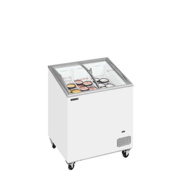 Chest freezer with curved sliding glass lids IC202SCEB